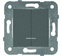 Выключатель Panasonic МОДУЛЬ 2кл с подсветкой темно-серый Karre Plus 5 WKTT0010-2DG-RES