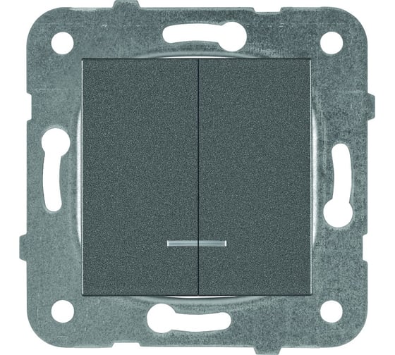 Выключатель Panasonic МОДУЛЬ 2кл с подсветкой темно-серый Karre Plus 5 WKTT0010-2DG-RES 1