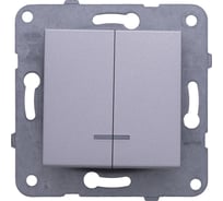 Выключатель Panasonic МОДУЛЬ 2кл с подсветкой серебро Karre Plus 54881 WKTT0010-2SL