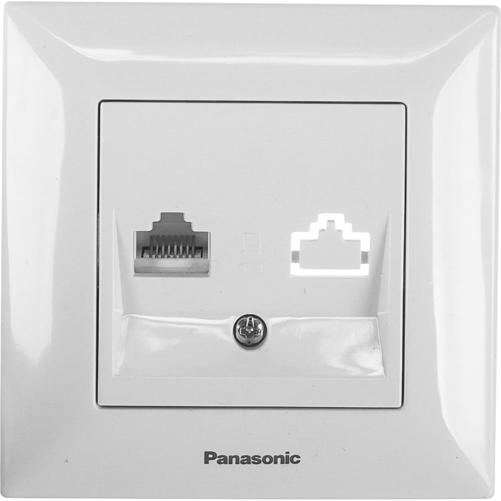 Компьютерная розетка Panasonic RJ45, категория 5е, белая Arkedia 54766 ...