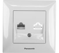 Компьютерная розетка Panasonic RJ45, категория 5е, белая Arkedia 54766 WMTC0404-2WH