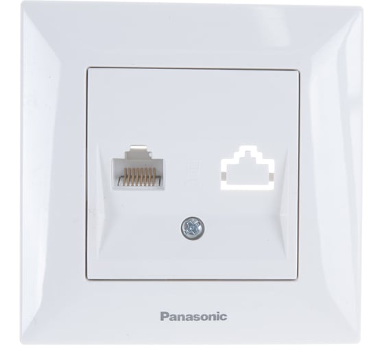 Компьютерная розетка Panasonic RJ45, категория 5е, белая Arkedia 54766 WMTC0404-2WH