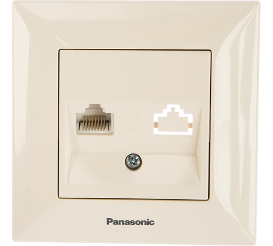 Компьютерная розетка Panasonic RJ45, категория 5е, крем Arkedia 54740 WMTC0404-2BG