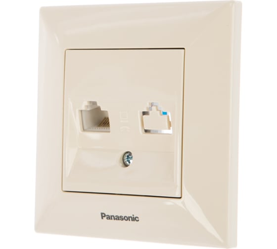 Компьютерная розетка Panasonic RJ45, категория 5е, крем Arkedia 54740 WMTC0404-2BG