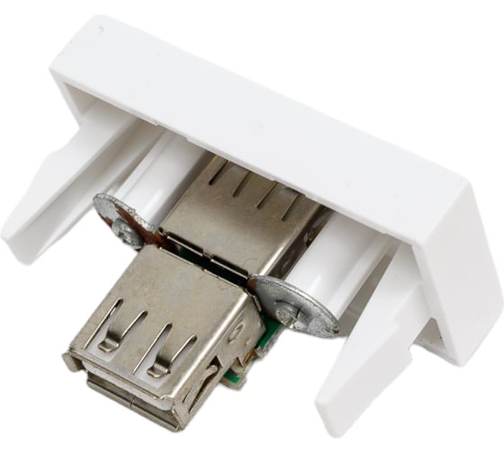 Розетка модульная Рувинил USB 2.0 45x22,5мм белая упаковка 20 шт АДЛ 13-907