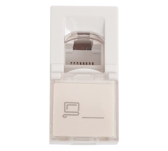 Розетка модульная компьютерная Рувинил RJ-45 45x22,5мм белая упаковка 20 шт АДЛ 13-902 1