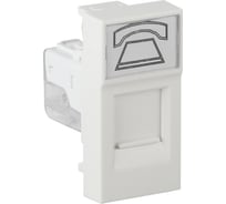 Розетка модульная телефонная Рувинил RJ-11 45x22,5мм белая упаковка 20 шт АДЛ 13-903