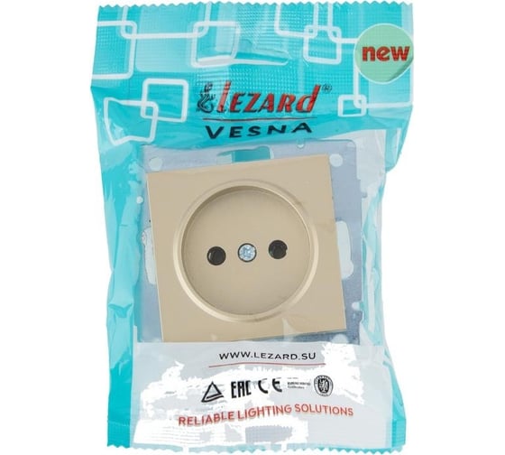 Розетка Lezard Vesna б/з пбт золото 742-3688-121B