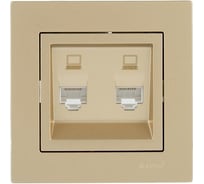 Розетка Lezard Vesna компьютерная двойная золото 742-3688-141