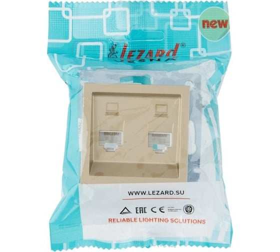 Розетка Lezard Vesna компьютерная двойная золото 742-3688-141