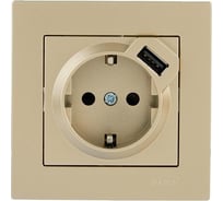 Розетка Lezard Vesna с/з + usb разъём золото 742-3688-181