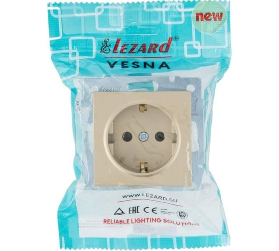 Розетка Lezard Vesna с/з пбт золото 742-3688-122B