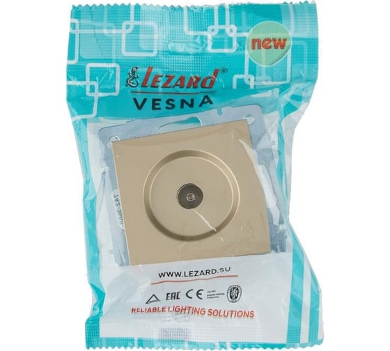 Розетка Lezard Vesna тв оконечная золото 742-3688-130