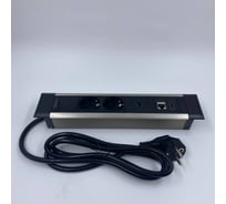 Встраиваемая выдвижная розетка Inrior на 2 ЕВРО, 2 USB, RJ45 и HDMI, WL-02-20