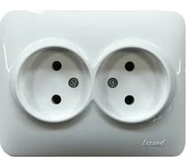 Розетка LEZARD KARINA LIFE двойная б/з керамика белая 708-0200-128