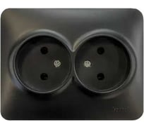 Розетка LEZARD KARINA LIFE двойная б/з ПБТ черный бархат 708-4200-128B