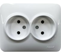 Розетка LEZARD KARINA LIFE двойная б/з ПБТ белая 708-0200-128B