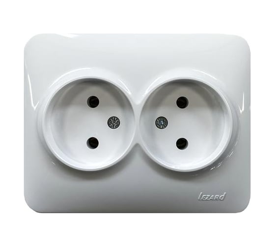 Розетка LEZARD KARINA LIFE двойная б/з ПБТ белая 708-0200-128B