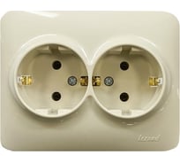 Розетка LEZARD KARINA LIFE двойная с/з ПБТ крем 708-0300-127B