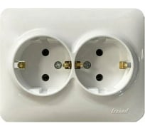 Розетка LEZARD KARINA LIFE двойная с/з ПБТ белая 708-0200-127B