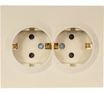 Розетка LEZARD VESNA двойная с защитой от детей ПБТ крем 742-0300-178B
