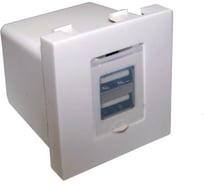 Модуль LANMASTER USB-зарядки, 2 порта USB-A, 4.2A/5V, 45x45, белый LAN-EZ45x45-2UAA/4.2-WH