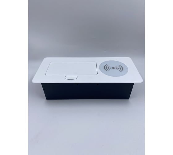 Встраиваемая выдвижная розетка Inrior на 1 ЕВРО, 2 USB c беспроводной зарядкой POLO-02-10