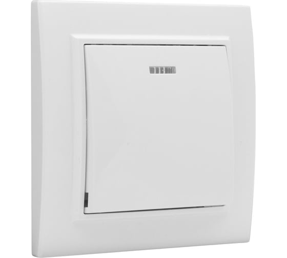 1-клавишный выключатель EKF Минск СП, с индикатором 10А, белый Basic ERV10-121-10