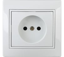 Розетка Intro 1Э20101, 2P, 16А, 250В, СУ, б.л., Plano, белый Б0042440