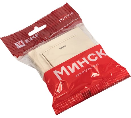 1-клавишный выключатель с индикатором EKF Минск СП, 10А, бежевый ERV10-121-20