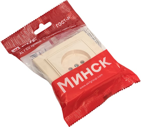 1-местная розетка EKF Минск СП без заземления, 10 А, с защитными шторками, бежевый ERR10-022-200