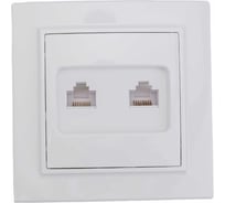 Розетка EKF Минск, RJ-45, 2-местная, СП, белая ERK02-035-10