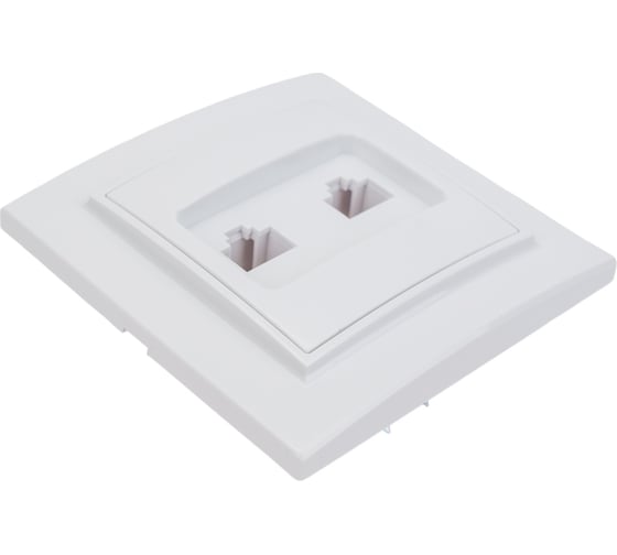 Розетка EKF Минск, RJ-45, 2-местная, СП, белая ERK02-035-10