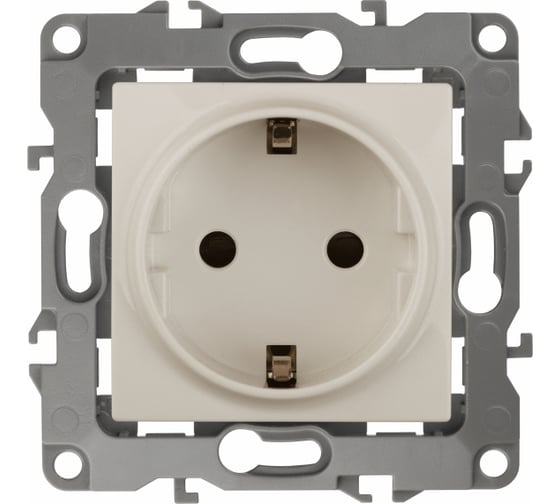 Розетка ЭРА 12-2002-02, 2P+E Schuko, со шторками, 16A-250В, IP20, без малых лапок Б0036441 1