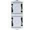 Розетка ЭРА 11260803 2x2PE вертикальная IP65, шторки, 16A 250В, ОУ, серый 5/5 Б0036003 2