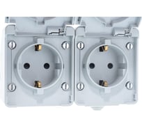 Горизонтальная розетка ЭРА 11260403 2x2PE IP65, шторки, 16A250В, ОУ, серый 5/ Б0035992