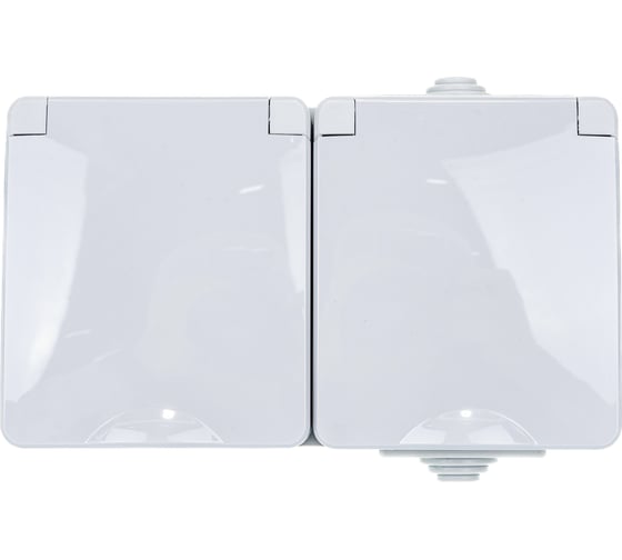 Горизонтальная розетка ЭРА 11260403 2x2PE IP65, шторки, 16A250В, ОУ, серый 5/ Б0035992