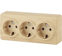 Розетка ЭРА 11220911 3x2PE, Schuko со шторками, 16A250В, IP20, ОУ, Б0020705