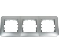 3-ая горизонтальная рамка LEZARD KARINA LIFE б/вст матовое серебро 708-4300-148