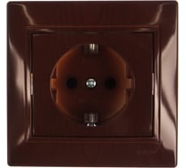 Розетка Lezard MIRA с заземлением, керамика, вишня 701-0601-122