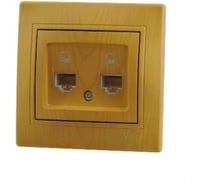 Телефонная розетка Lezard MIRA, двойная, евро, ольха 701-0701-138