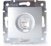 Телефонная розетка Lezard KARINA евро, матовое серебро 707-4388-137