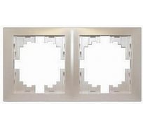 Двухместная горизонтальная рамка Lezard DERIY серебристый металлик 702-2800-147