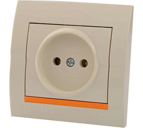 Розетка Lezard DERIY без заземления, кремовый 702-0303-121B