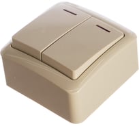 Двойной выключатель с подсветкой Lezard VIOLA крем 751-0300-112