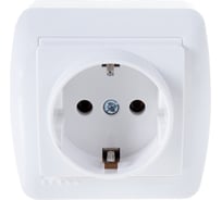 Розетка Lezard DEMET, с заземлением, белый 711-0200-122