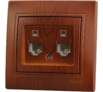 Двойная компьютерная розетка Lezard MIRA сосна 701-0801-141