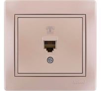 Телефонная розетка Lezard MIRA евро, жемчужно-белый перламутр 701-3030-137