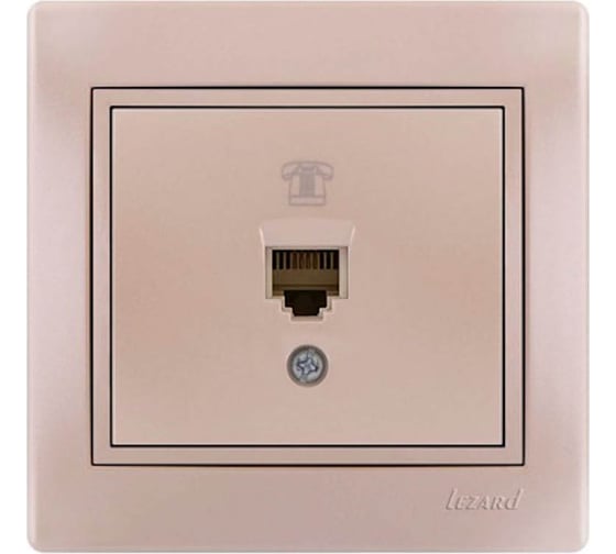 Телефонная розетка Lezard MIRA евро, жемчужно-белый перламутр 701-3030-137 1
