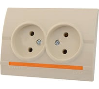 Двойная розетка Lezard DERIY без заземления, кремовый 702-0303-128B
